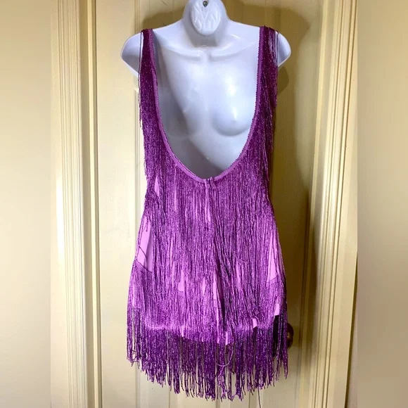 Sexy Style Backless Skirt Women Sleeveless Glitter Tassel Long Sling Dresses - Picture 5 of 7